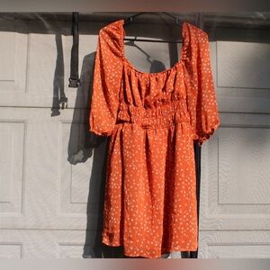 Trixxi XL Flowered Square Neck Mini Dress